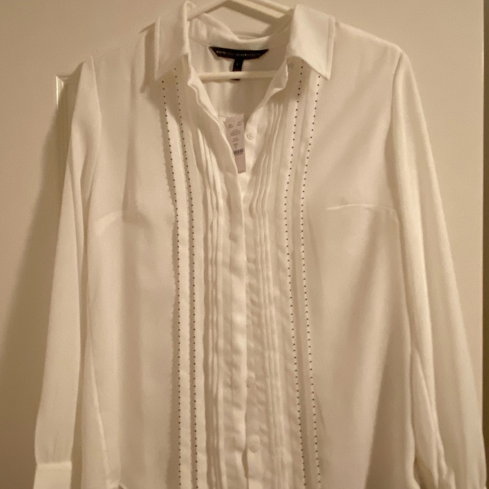 WHBM Tuxedo blouse Sz 6 NWT